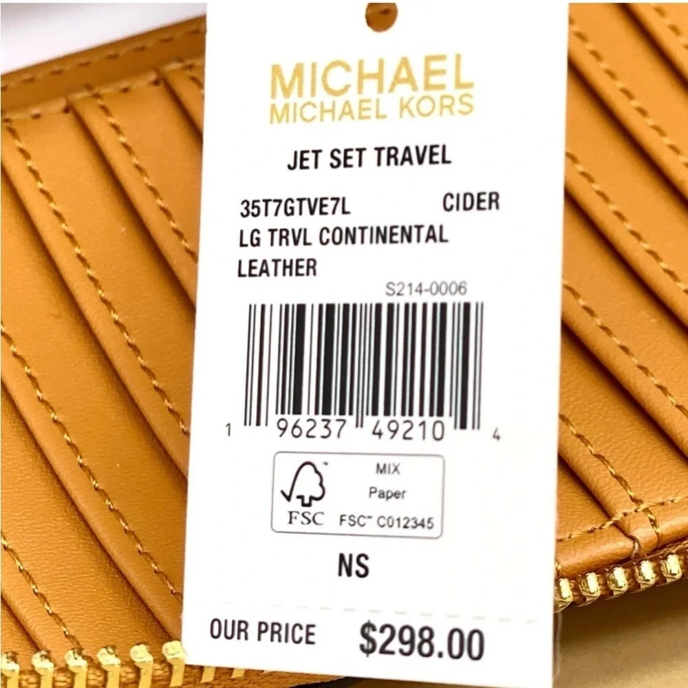Michael Kors Large Continental Wallet Wristlet Cider